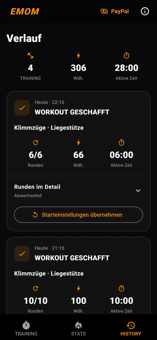 EMOM — Trainingsverlauf