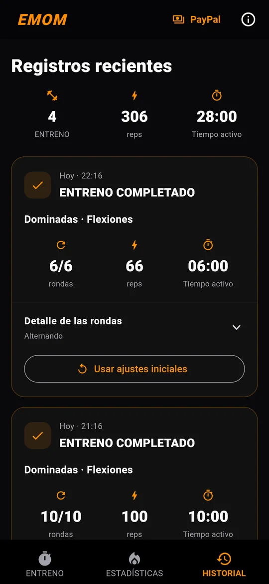 EMOM — Historial